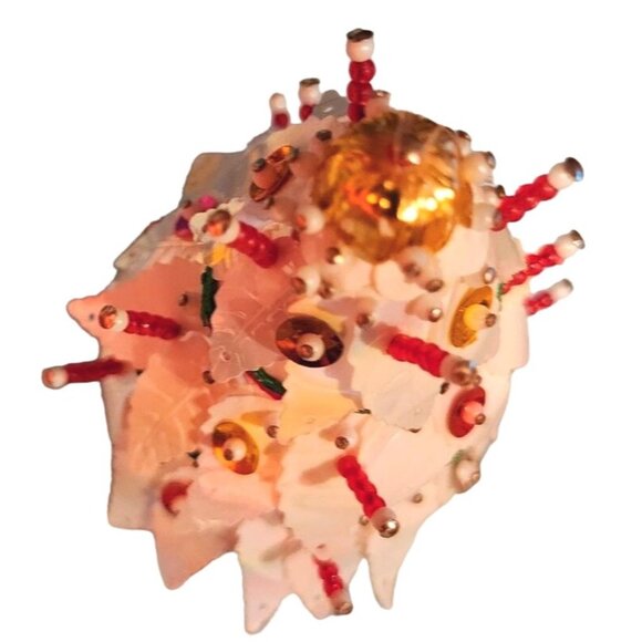 Vintage Handmade Push Pin Christmas Ornament Mid Century Retro Kitsch Hours of W - Picture 4 of 11